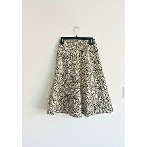 AX Paris Gray Cream Chenille Rose Skirt - Size 8